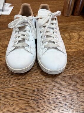 Adidas Stan Smith White Sneakers with Rare Brown Heel Detail